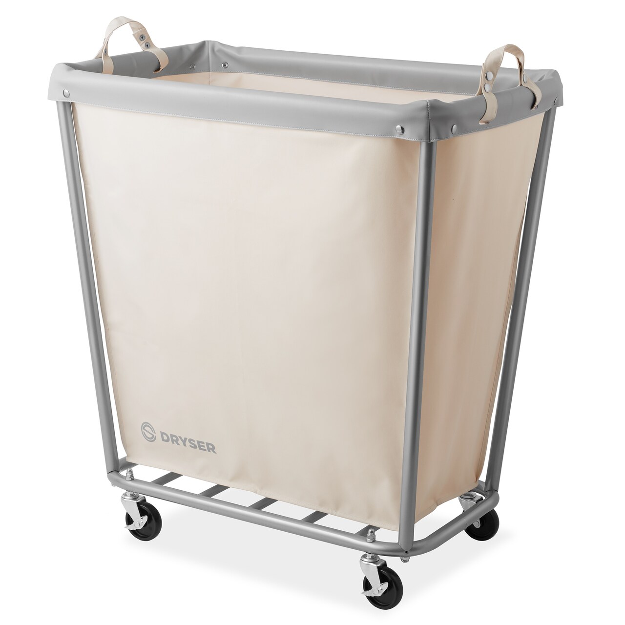 Dryser Commercial Heavy-Duty Rolling Laundry Hamper, Steel Frame Cart on Wheels with Removable Canvas Bin for Hotel or Home